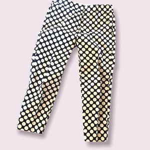 JCREW POLKA DOT PRINT CITY FIT STRETCH ANKLE CUT PANTS